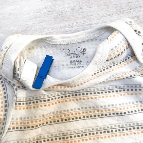 Geometric Stripe Onesie | 0-3 Mo Short Sleeved - Picture 2 of 2